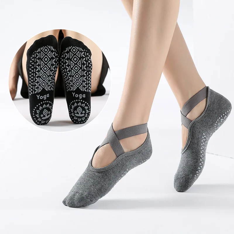 Damen-Yoga- und Pilates-Socken mit Noppen – Bild 2
