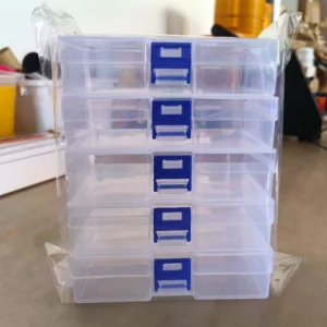 Kleine Aufbewahrungsboxen, durchsichtig, 5 Stück