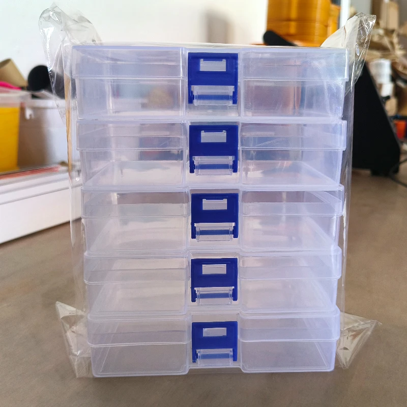 Kleine Aufbewahrungsboxen, durchsichtig, 5 Stück