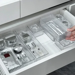 Transparente Schubladen-Organizer im Set – für Bad, Küche & Schreibtisch