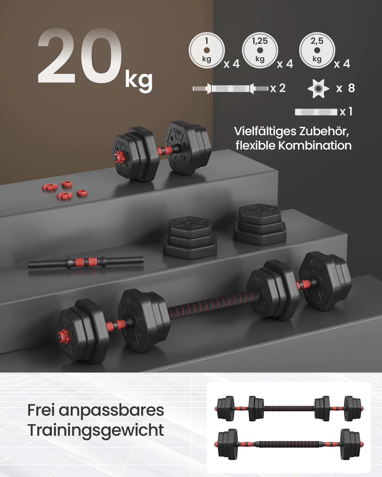 SONGMICS Hantelset Sechskant – Bild 4